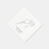 Minimalistische Blume Art Monogram Serviette (Ecke)