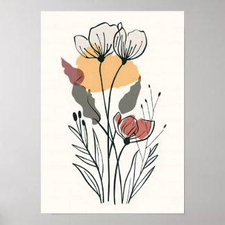 Minimalistische Blume Art Poster