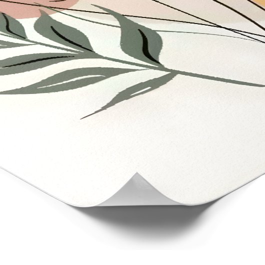 Minimalistische Blume Art Poster (Ecke)