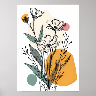 Minimalistische Blume Art Poster