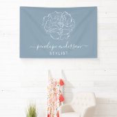 Minimalistische Blume Art Typografie Dusty Blue Banner (InSitu)