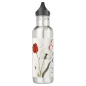 Minimalistische Blume bearbeitbare Slogan und Name Edelstahlflasche (Links)