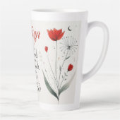 Minimalistische Blume bearbeitbare Slogan und Name Milchtasse (Rechts)