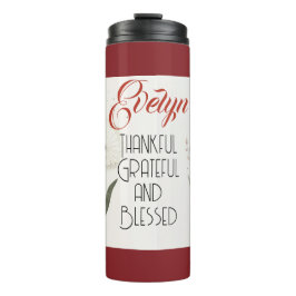 Minimalistische Blume bearbeitbare Slogan und Name Thermosbecher