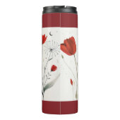 Minimalistische Blume bearbeitbare Slogan und Name Thermosbecher (Rückseite)