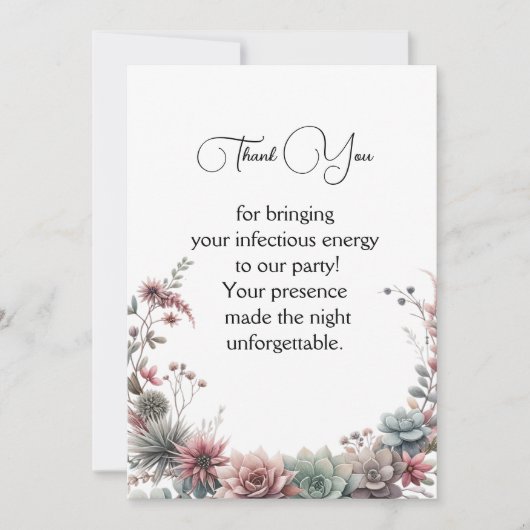 Minimalistische Blume Dankeskarte (Vorderseite)