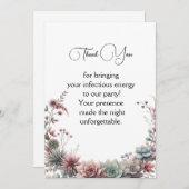 Minimalistische Blume Dankeskarte (Vorne/Hinten)