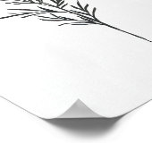 Minimalistische Blume der Tinte Gezeichnet in Schw Poster (Ecke)