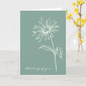 Minimalistische Blume, die grünes Denken Zeichne Karte (Gelbe Blume)