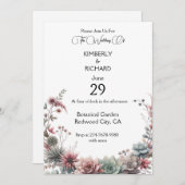 Minimalistische Blume Einladung (Vorne/Hinten)