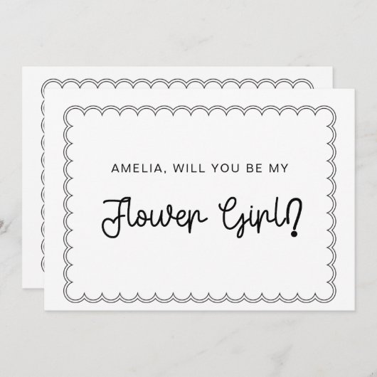 Minimalistische Blume Einladung (Vorne/Hinten)