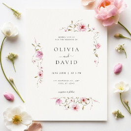 Minimalistische Blume Elegante Hochzeit Einladung