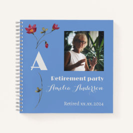 Minimalistische Blume Foto Pensionierung Blue Buch