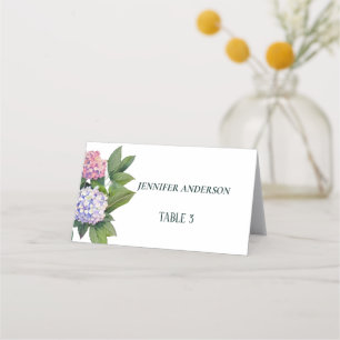 Minimalistische Blume Hydrangea Hochzeit Platzkarte