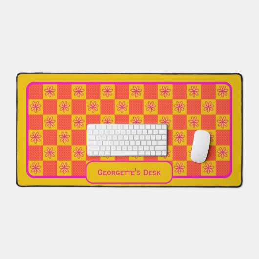 Minimalistische Blume - In Populärkelle Palette üb Schreibtischunterlage (Tastatur & Maus)