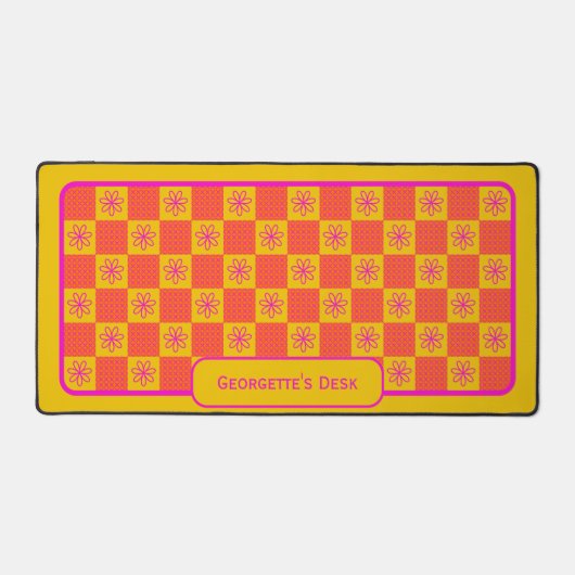 Minimalistische Blume - In Populärkelle Palette üb Schreibtischunterlage (Vorderseite)