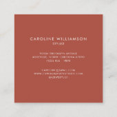 Minimalistische Blume Kunst, Dichtung und Musik Quadratische Visitenkarte (Rückseite)