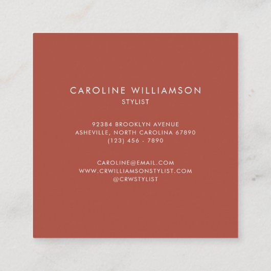 Minimalistische Blume Kunst, Dichtung und Musik Quadratische Visitenkarte (Rückseite)