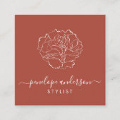 Minimalistische Blume Kunst, Dichtung und Musik Quadratische Visitenkarte (Vorderseite)