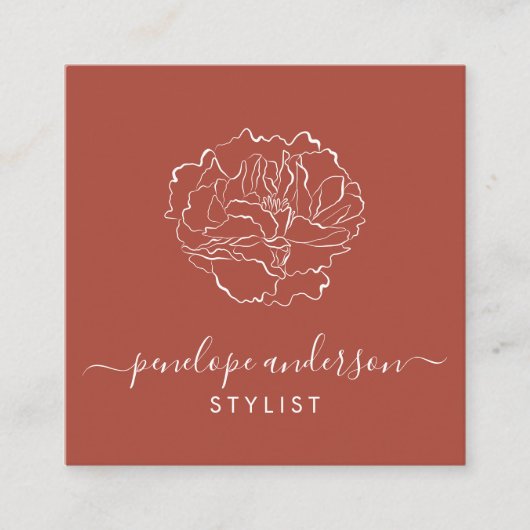 Minimalistische Blume Kunst, Dichtung und Musik Quadratische Visitenkarte (Vorderseite)