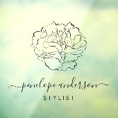 Minimalistische Blume Kunstdruckerei in Schwarz Fensteraufkleber (Blatt 3)