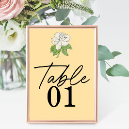 Minimalistische Blume Magnolia Tischnummer