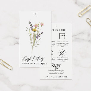 Minimalistische Blume Pflege Florist Hang Tags