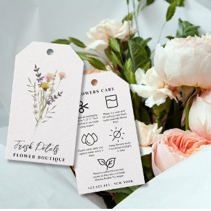 Minimalistische Blume Pflege Florist Hang Tags Geschenkanhänger