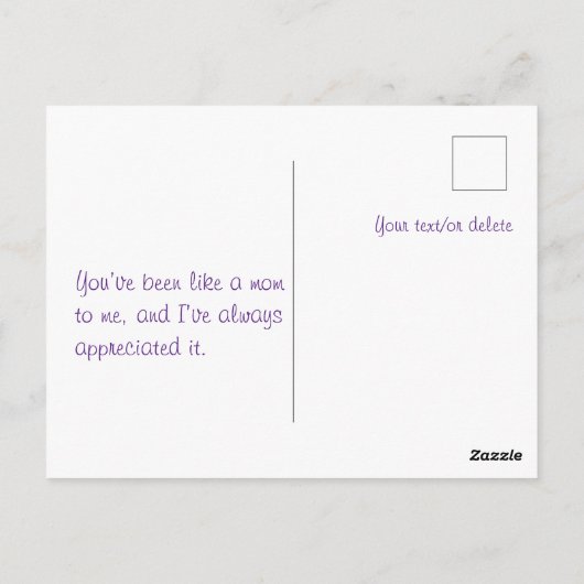 Minimalistische Blume Postkarte (Rückseite)