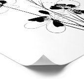 Minimalistische Blume Skizze Poster (Ecke)