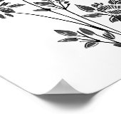 Minimalistische Blume Skizzen Poster (Ecke)