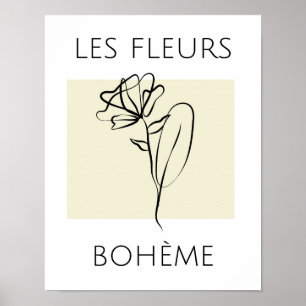 Minimalistische Blume Typografie Poster