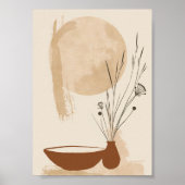 Minimalistische Blume und Bowl Boho Poster (Vorne)