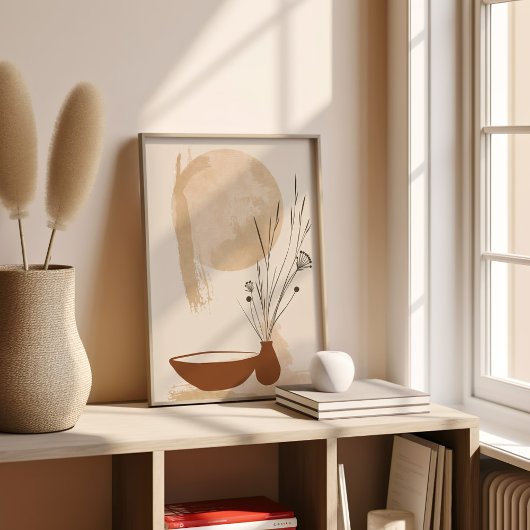 Minimalistische Blume und Bowl Boho Poster