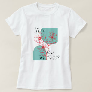 Minimalistische Blume und Text für die Mutterleihe T-Shirt