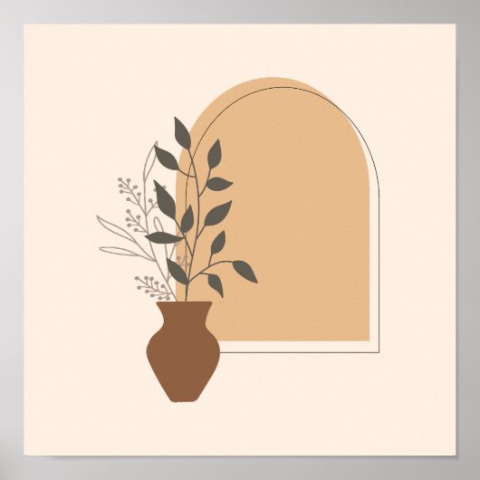 Minimalistische Blume Vase & Arch mit Boho Style Poster (Vorne)