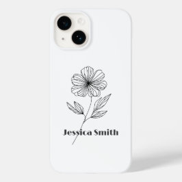 Minimalistische Blume Zeile Zeichnend individuelle Case-Mate iPhone 14 Hülle