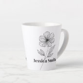 Minimalistische Blume Zeile Zeichnend individuelle Milchtasse (Rechte Ecke)
