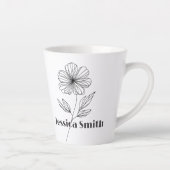 Minimalistische Blume Zeile Zeichnend individuelle Milchtasse (Rechts)