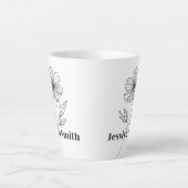 Minimalistische Blume Zeile Zeichnend individuelle Milchtasse (Vorderseite)