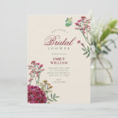 Minimalistische Blumen-Babyshower Einladung (Stehend Vorderseite)