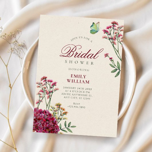 Minimalistische Blumen-Babyshower Einladung
