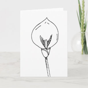 Minimalistische Blumen Blanko Line Art Karte