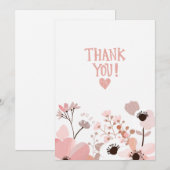 Minimalistische Blumen-Dankeskarten Dankeskarte (Vorne/Hinten)