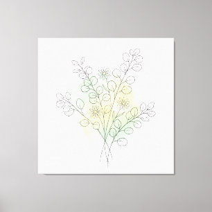 Minimalistische Blumen-Linienkunst Abstrakt Wasser Leinwanddruck