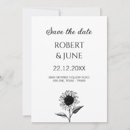 Minimalistische Blumen moderne Hochzeit speichern  Einladung