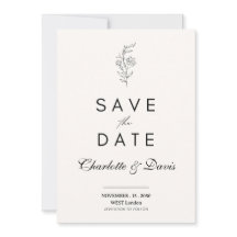 Minimalistische Blumen-Save-the-Date-Karte