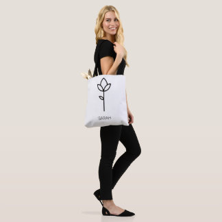Minimalistische Blumen-Tasche mit individuellem Na Tasche