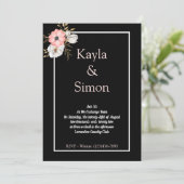 Minimalistische Blumen-Wasserfarbenblütenhochzeit Einladung (Stehend Vorderseite)