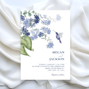 Minimalistische Blumen-Zweig-Vogel-Hochzeit Einladung